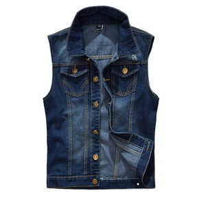 Veste en jean grande taille pour hommes pour le printemps automne hiver-gilets et gilets décontractés confortables - Product Image 3
