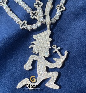 Colgante de Plata de Ley 925 con Moissanita VVS, Estilo Hip Hop, Diseño de Hacha y Ancla, con Incrustaciones de Piedras, Chapado en Rodio, para Fiesta Unisex - Product Image 4