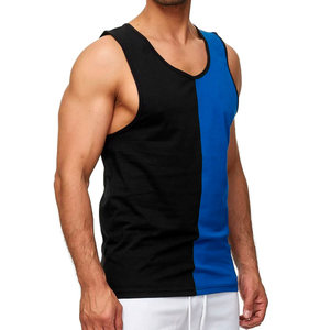Couleur unie Logo personnalisé Gilets côtelés Débardeur en coton respirant Vente en gros Débardeur côtelé sans couture pour hommes - Product Image 5