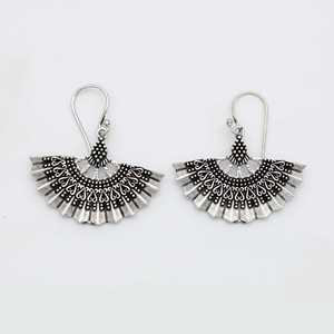 Pendientes Exclusivos Boho con Diseño de Abanico, Pendientes Tribales de Latón para Mujer, Acabado en Plata Oxidada, Filigrana Colgante para Venta al por Mayor/OEM/ODM - Product Image 6