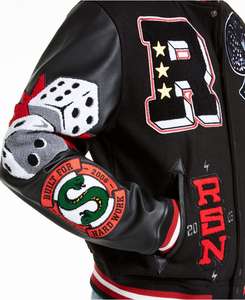 Por encargo de alta calidad de lana Varsity chaquetas Stand Collar High Street personalizado bordado Chenille Patchwork Letterman hombres - Product Image 4