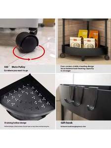 Mensola angolare da bagno multiuso a 4 livelli, ideale per piccoli spazi, organizzatore per la camera da letto e l'ufficio - Product Image 4