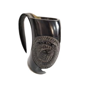 Cuernos Vikingos Personalizados para Beber, Tazas con Logotipo Personalizado, Cuerno Vikingo para Cerveza, Natural - Product Image 1