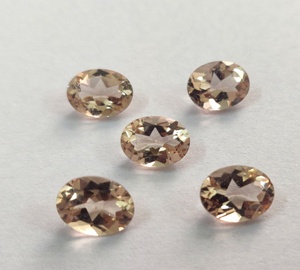 Morganite de couleur pêche naturelle, taille ovale 6x8 mm, facettée, qualité excellente - Morganite ovale en vrac - Product Image 2