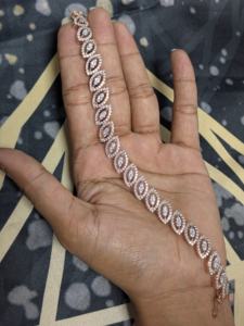 5 Ct Round Cut Lab Grown Diamond Marquise Shaped Tennis Bracelet, Luxury Statement Jewelry, <b>Solid</b> 14k White/Yellow/Rose <b>Gold</b> - Product Image 2