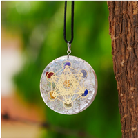 Collier PENDANT METATRON fait à la main, cube de Metatron, chakra, pendentif en orgone