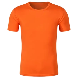 Camiseta de Manga Corta Casual para Hombre, Talla Grande, Color Naranja, 220 g/m², 100% Algodón Orgánico, Personalizable con Logotipo de Alta Calidad - Product Image 1