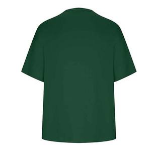 Custom <b>Men's</b> Summer Sportswear Solid Breathable Two-Piece T-Shirt and <b>Shorts</b> Set <b>Green</b> Color Cotton Material - Product Image 3