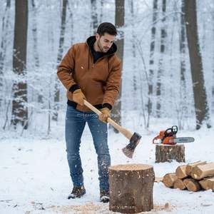 Chaqueta de trabajo con capucha de pato Heritage, repelente al agua duradero, lona de algodón 100%, técnica impermeable OEM ODM Vintage - Product Image 3