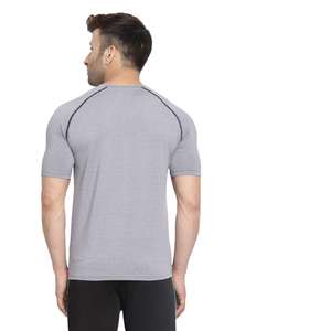 Logotipo de impresión personalizada de manga corta deportes gimnasio hombres camisetas de manga corta cuello redondo entrenamiento atlético Camiseta de algodón - Product Image 2