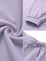 Setelan Sweatshirt dan Celana Pendek Wanita OEM Musim Dingin, Ringan, Katun, Kancing, Dicuci, Bordir, Panjang Selutut, Ukuran Besar, Custom