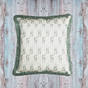 Funda de cojín de tela de lino con encaje de borde geométrico de 45x45 cm con estampado moderno único de alta calidad para decoración de Hotel y hogar personalizada - Product Image 2