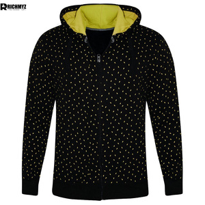 Sweat à capuche zippé décontracté en molleton de coton avec logo personnalisé sur le devant, vêtements d'hiver, sweats à capuche zippés pour hommes, sweats à capuche zippés imprimés sur toute la surface à vendre - Product Image 1