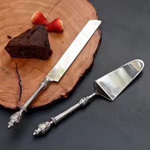 Beautiful Metal Cake Server Set Stylish <b>Dessert</b> Knife Wedding Reception Kitchen Dining Tableware Pastry <b>Tool</b> - Product Image 3
