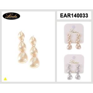 Boucles d'oreilles Linda Fashion en nacre cubique, fausses perles blanches, alliage, bijoux pour femmes à porter au quotidien - Product Image 5