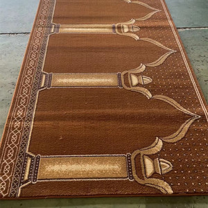 Alfombra de oración musulmana de lujo con estampado 3D, roja, de pelo cortado alto, extra gruesa, personalizada, suave, Wilton, en rollo - Product Image 2