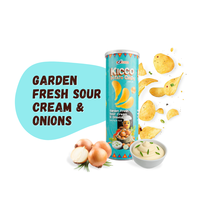 Keripik Kentang Kicco Exotic Snacks Rasa Campuran Goreng Asin Kemasan Kaleng Bersertifikat Halal 100g