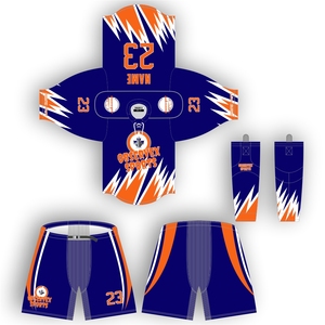 Sublimated Ice Hockey Jersey Set With Breathable Shell Pants And Athletic <b>Socks</b> Youth Ice Hockey Uniform - Product Image 2