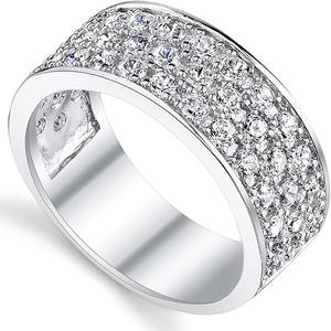 Anillo de compromiso de diamante cultivado en laboratorio de forma redonda de 2,20 quilates, banda de boda para hombre de oro blanco de 14K certificada por IGI de fabricante indio - Product Image 3