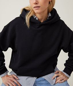 Pulls à capuche pour femmes anti-rides tendance, surdimensionnés, anti-boulochage, logo brodé personnalisé, respirants - Product Image 2