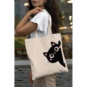 Bolsas de Lona de Algodón Felix Cat con Cierre de Cremallera - Product Image 4