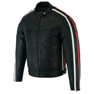 Blouson de moto en cuir unisexe haute performance avec protection coupe-vent, service OEM, toutes saisons - Product Image 6