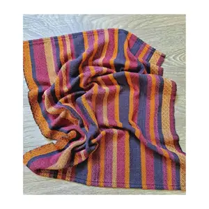 Superior Hand Crafted Towel Hanging Multi Color Stripes Printed Absorbent Cloth Kitchen Bathroom Absorbent Handkerchiefs Towel