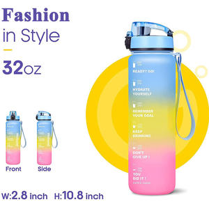 Botella de Agua Motivacional de 1 Litro Botella de Agua <span class=keywords><strong>con</strong></span> <span class=keywords><strong>Popote</strong></span> 1000 ML de Agua Deportes - Product Image 2