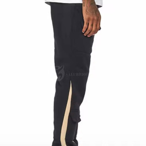 Jogging vintage à jambe évasée, style sportif streetwear, en toile anti-froissement, séchage rapide, taille élastique, poche avant, emballage personnalisé - Product Image 5