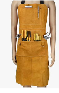 Delantal de seguridad de soldadura de cuero real personalizado con bolsillos Trabajo de logotipo personalizado-Ropa de seguridad de calidad superior - Product Image 5