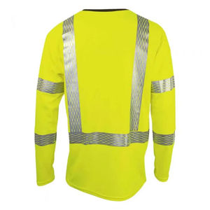 Vente en gros T-shirts 100% Polyester haute visibilité manches courtes col rond T-shirt de sécurité T-shirts de construction - Product Image 3
