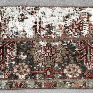 Turkish Rug, 1.1x6.4 ft Runner Rug, <b>Brown</b> Floral <b>Wool</b> Vintage Rug - Product Image 3