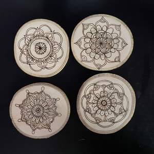 Juego de Posavasos de Metal Grabado con Patrón de Mandala, Diseño Circular Boho para Comedor y Té, Venta al por Mayor - Product Image 3