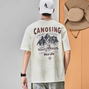 เสื้อยืดโอเวอร์ไซส์ผ้าฝ้าย100% พรีเมี่ยมสำหรับผู้ชายเสื้อยืดไหล่ตกแห้งเร็วออกแบบโลโก้ได้ตามต้องการ - Product Image 2