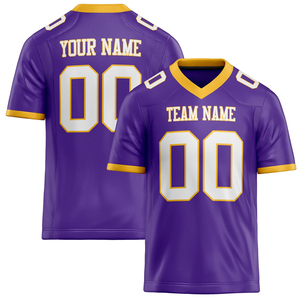 Camiseta de fútbol americano con sublimación personalizada, Camiseta deportiva de poliéster con número de nombre de equipo impreso, camiseta de fútbol - Product Image 4