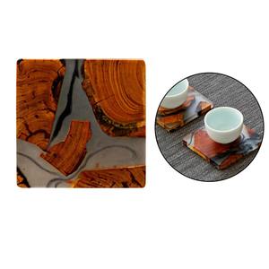 Sous-verres élégants en résine de rivière en bois naturel Tapis et coussinets abordables pour tasses chaudes et verres froids ajoutant du charme aux espaces de vie - Product Image 2