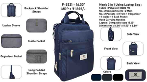 Large Capacity Business-Ready <b>Laptop</b> <b>Backpack</b> with Durable Spacious Luggage Bags for Travel and Daily Use - Product Image 2