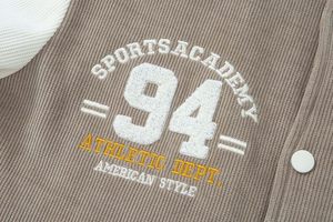 Chaqueta universitaria para hombre, abrigo bombardero bordado con mangas de cuero PU de lana personalizado, uniforme de escuela secundaria o universidad - Product Image 5