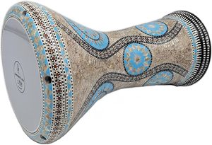 Gawharet El Fan 17,5 pouces, tambour égyptien professionnel turquoise ciel perlé, Darbuka - Product Image 6