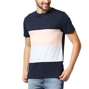 T-shirt pour homme en toile 100% coton, col rond, manches courtes, coupe classique, décontracté, impression personnalisée sur le devant, doux, respirant, séchage rapide, vente en gros - Product Image 1