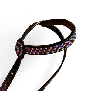 Factory Export Western Horse Totalmente diamantes de imitación y Conchos Decorado Headstall y Roping Breast Collar Combo Fabricante personalizado - Product Image 2