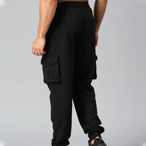 Pantalones de gimnasio de lona ligeros para hombre, chándal informal de algodón apilado con cono de encaje para fitness al aire libre, logotipo personalizado directo de fábrica - Product Image 3