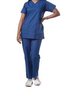 Uniforme de enfermera con cuello en V Unisex, uniforme médico Anno, uniforme médico cian OEM Spandex HEN Time Lead Fabric Doctor Support - Product Image 6