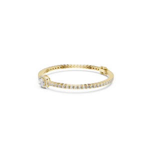 Bracelet tennis micro-serti rond en moissanite, en argent sterling 925, classique, pour femme, bijoux de luxe, mariage et mariée - Product Image 1