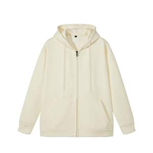 Sweat à capuche zippé personnalisé, lourd, ample, zippé, en molleton français, sweat à capuche zippé pour hommes - Product Image 2