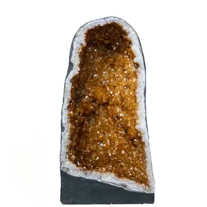 wholesale Natural Brazilian Citrine Cathedral Geode for Home Decoration for Worldwide Export from India