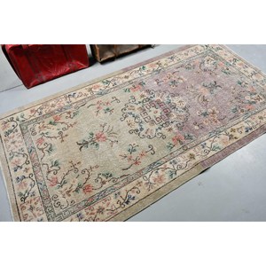 พรมตุรกี ขนาด 4.1x7.9 ฟุต พรมวินเทจ พรมขอบสีน้ำตาลน้ำเงิน - Product Image 2