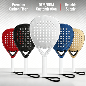 Échantillon de raquette de padel personnalisée en 5 jours, usine OEM, fibre de carbone, légère pour débutant, noyau EVA, polyester, écologique, vente en gros immédiate - Product Image 1
