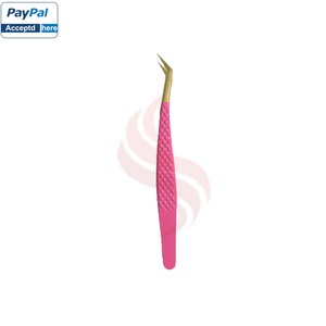 Kit profesional para extensiones de pestañas Herramientas de maquillaje 4 piezas Calidad Premium Mango recubierto de polvo Rosa Punta dorada Calidad Premium - Product Image 5