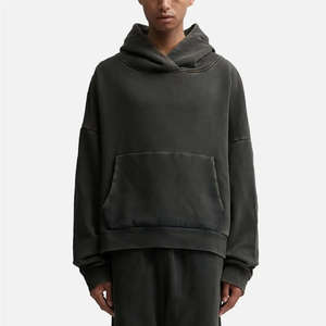 Wholesale Cropped High Quality Cotton <b>Fleece</b> Boxy Fit <b>Hoodies</b> For <b>Men</b> Customised Sizes Heavyweight <b>Hoodies</b> - Product Image 2